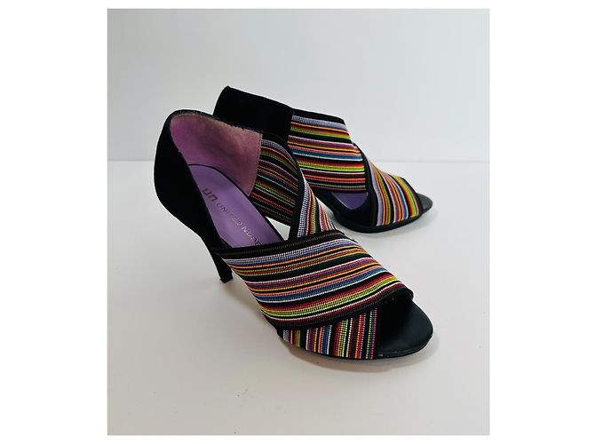 Tacchi United Nude Multicolore a Righe Scamosciati - vista 2