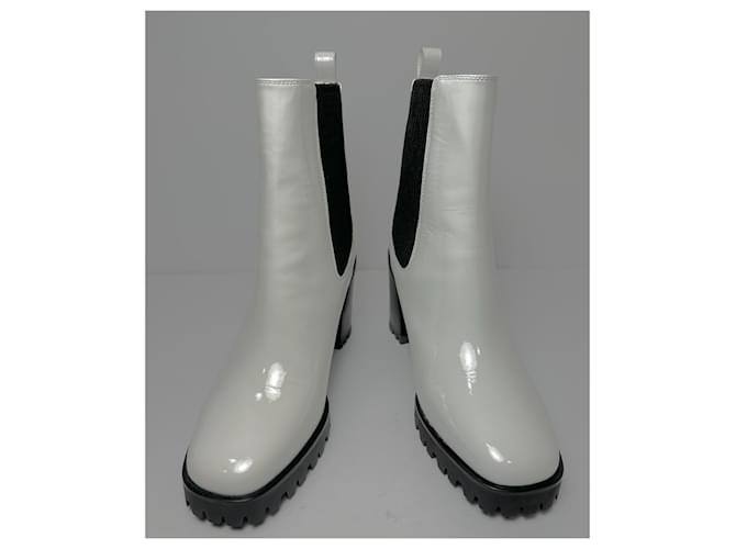 Botines Longchamp de charol blanco 36 - vista 2