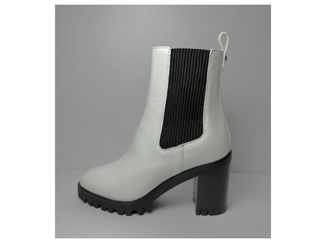 Botines Longchamp de charol blanco 36 - vista 3
