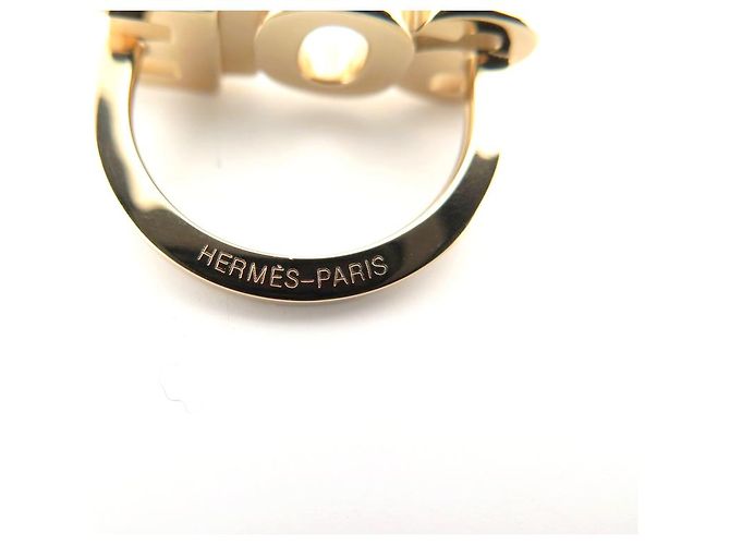 Ring Hermès NUOVO ANELLO SCIARPA IN SETA HERMES IN METALLO DORATO ANELLO SCIARPA DORATA D'oro - vista 3
