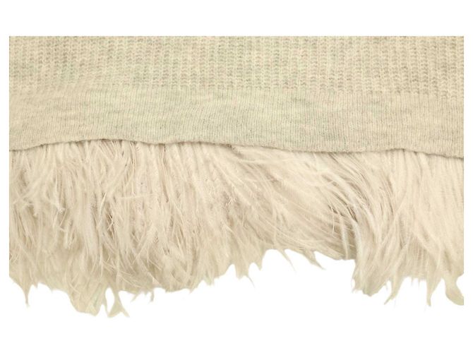 Riani Grauer Wollstrick m. Pullover mit Straußenfedern. Top-Größe 44 EUR - Ansicht 10