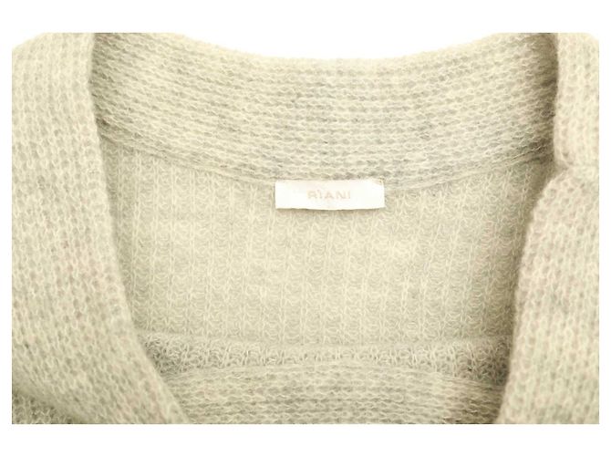Riani Grauer Wollstrick m. Pullover mit Straußenfedern. Top-Größe 44 EUR - Ansicht 4