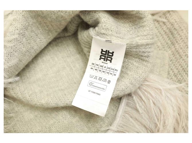 Riani Grauer Wollstrick m. Pullover mit Straußenfedern. Top-Größe 44 EUR - Ansicht 5