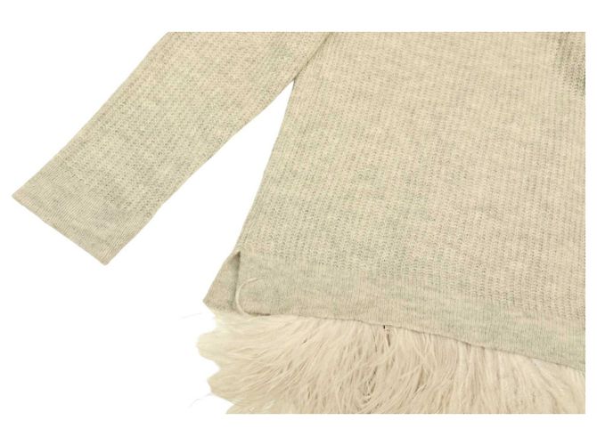 Riani Grauer Wollstrick m. Pullover mit Straußenfedern. Top-Größe 44 EUR - Ansicht 9