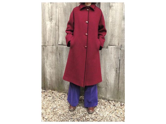 Autre Marque Manteau rouge en laine Simone Cressent pour Zaïontz Taille 38 - vue 2
