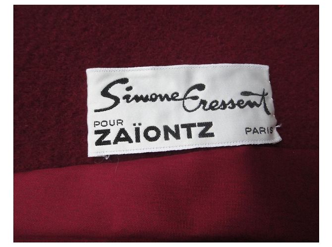Autre Marque Manteau rouge en laine Simone Cressent pour Zaïontz Taille 38 - vue 3
