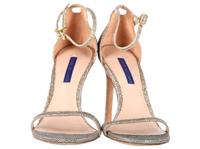 Sandali per nudisti Stuart Weitzman in sintetico dorato D'oro Metallico - vista 2