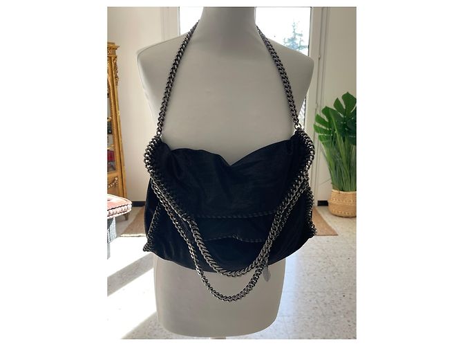 Stella Mc Cartney Borsa Stella McCartney Falabella Nera Argento Nero - vista 2