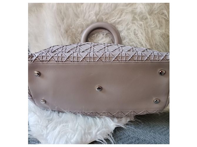 Borsa a mano Christian Dior Granville in pelle grigia - vista 3