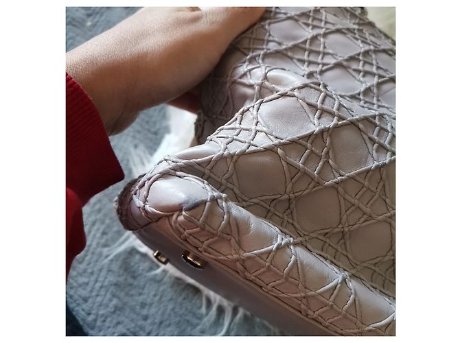 Borsa a mano Christian Dior Granville in pelle grigia - vista 5