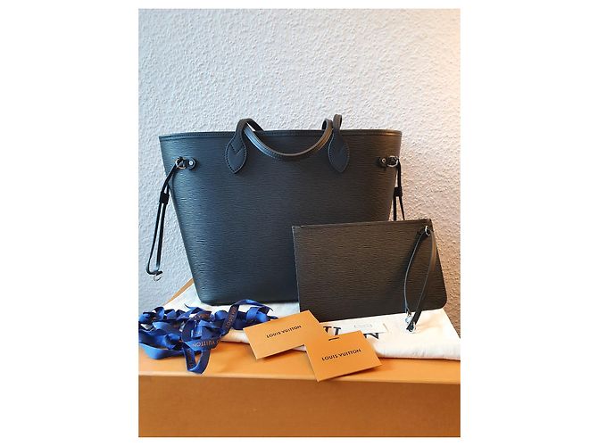 Louis Vuitton Neverfull MM Epi Leder Schwarz Neu Nero - vista 2