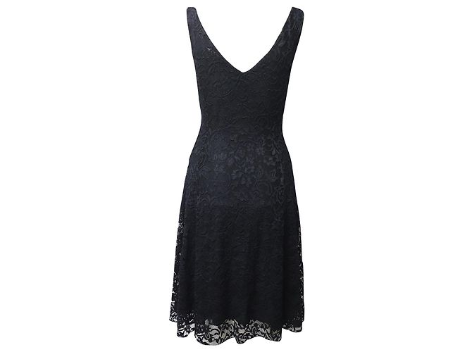 Ralph Lauren Spitzenkleid in A-Linie aus schwarzem Polyester - Ansicht 2