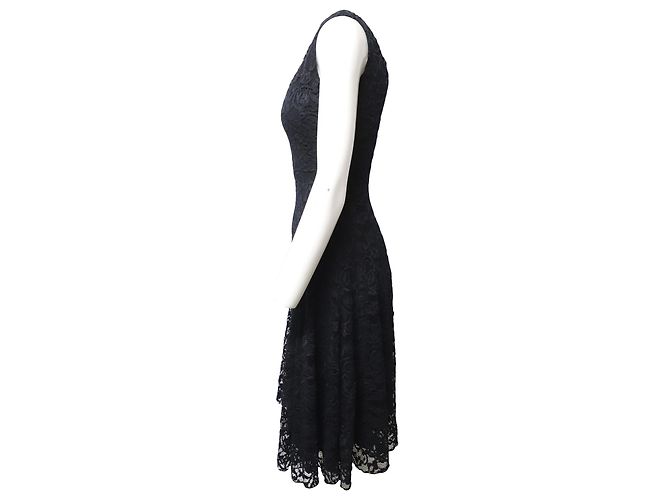 Ralph Lauren Spitzenkleid in A-Linie aus schwarzem Polyester - Ansicht 3