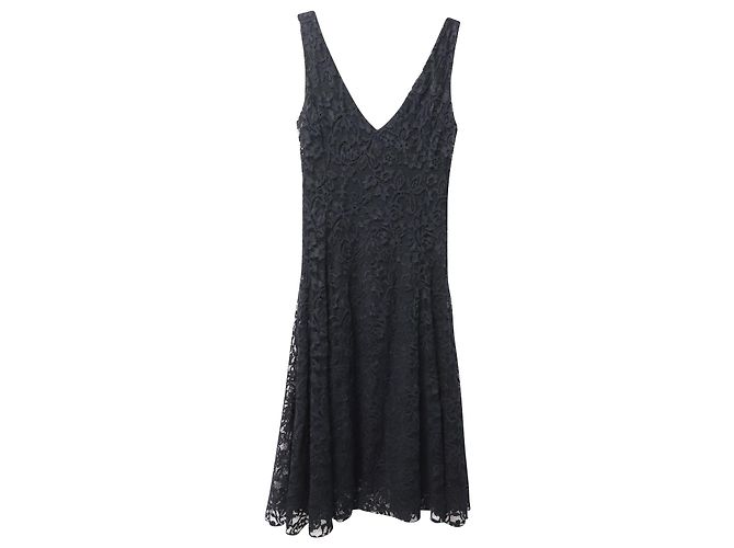 Ralph Lauren Spitzenkleid in A-Linie aus schwarzem Polyester - Ansicht 4