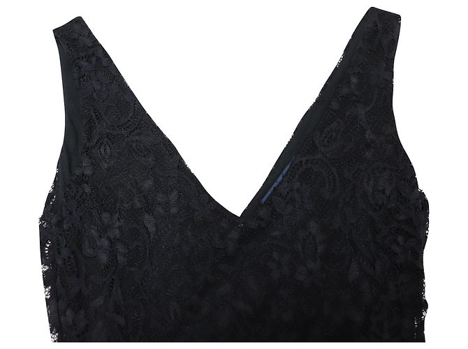 Ralph Lauren Spitzenkleid in A-Linie aus schwarzem Polyester - Ansicht 6