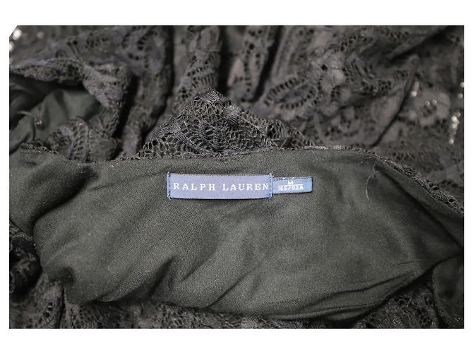 Ralph Lauren Spitzenkleid in A-Linie aus schwarzem Polyester - Ansicht 7