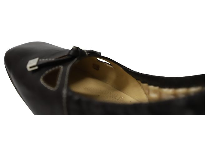 Bailarinas Tod's Bow Scrunch de piel negra - vista 10