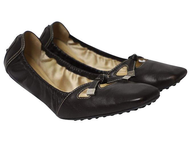 Bailarinas Tod's Bow Scrunch de piel negra - vista 3