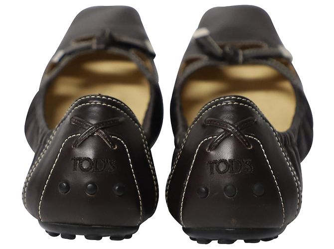 Bailarinas Tod's Bow Scrunch de piel negra - vista 4