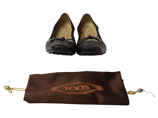 Bailarinas Tod's Bow Scrunch de piel negra - vista 7
