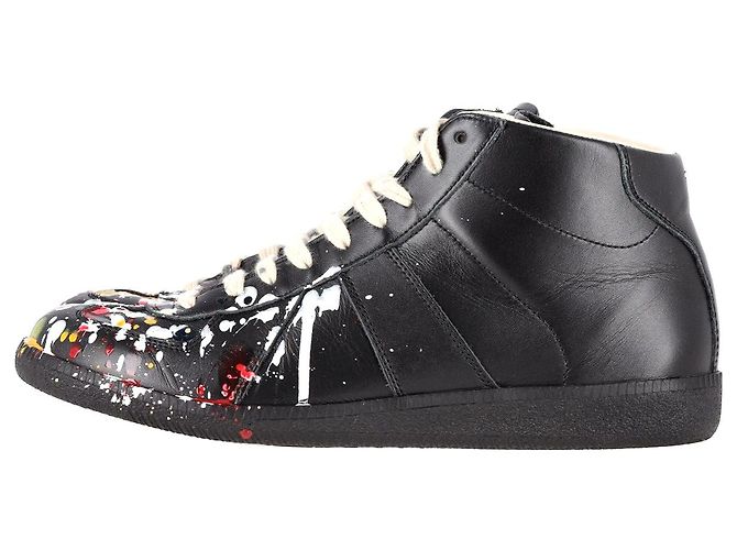 Maison Martin Margiela Maison Margiela Replica Baskets Montantes en Cuir Noir - vue 4