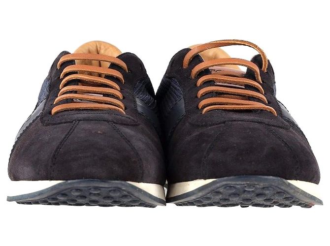 Sneakers basse stringate di Tod's in pelle scamosciata blu navy - vista 3