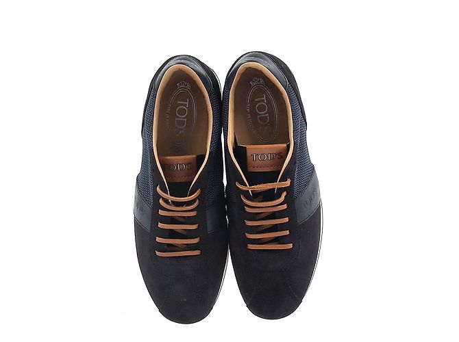 Sneakers basse stringate di Tod's in pelle scamosciata blu navy - vista 6