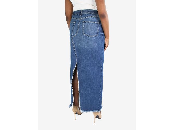 Autre Marque Blauer Jeans-Maxirock – Größe UK 14 - Ansicht 3