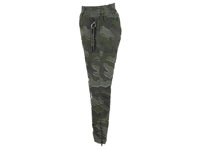 Dior Camouflage-Hose mit elastischem Bund aus grünem Polyester - Ansicht 2