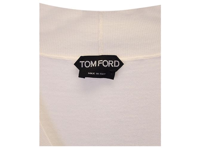 ABGELEHNT Tom Ford Feiner Pullover mit V-Ausschnitt aus beigem Kaschmir - Ansicht 3