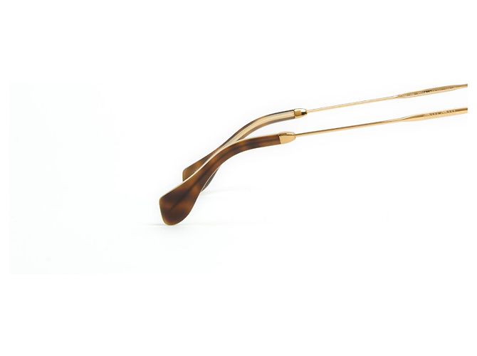 Occhiali Miu Miu Catseye in Acetato Tartaruga e Oro Gold hardware - vista 4