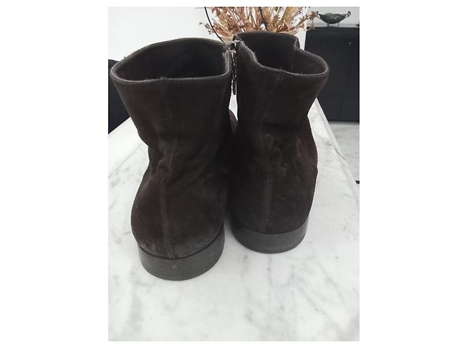 Prada Men's Deerskin Boots Dark Brown Size 44 - view 5
