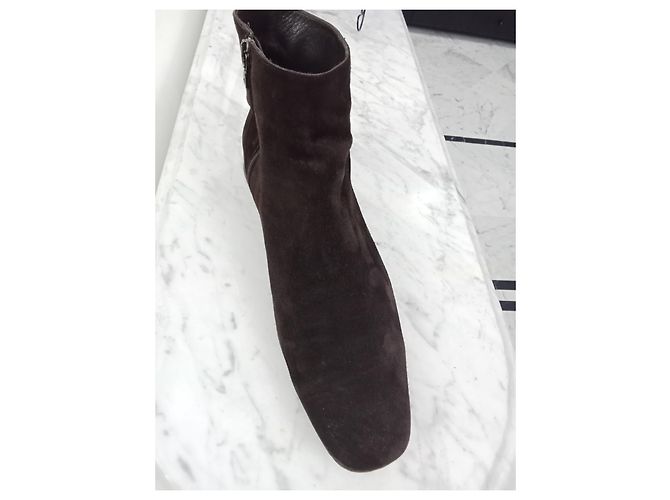 Prada Men's Deerskin Boots Dark Brown Size 44 - view 7