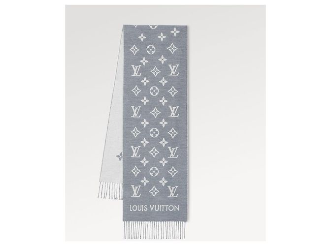 Sciarpa Louis Vuitton All About MNG Grigia in Lana Grigio - vista 2