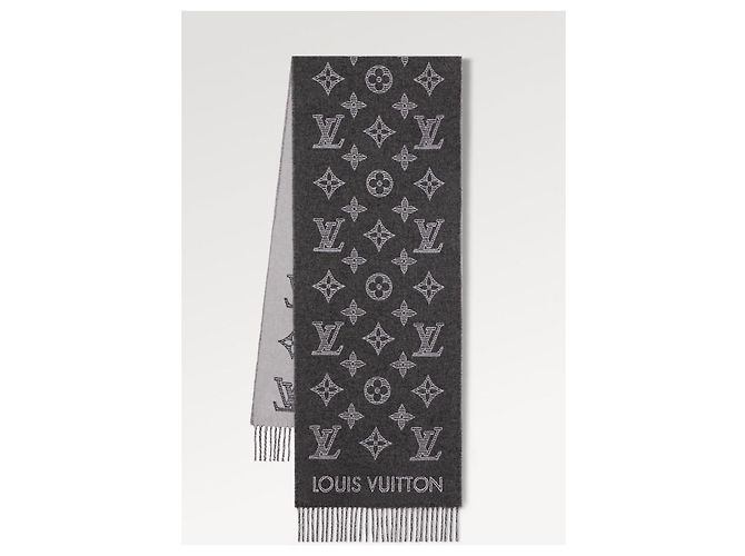 Sciarpa Louis Vuitton MNG Shadow Grigia in Lana Grigio - vista 2