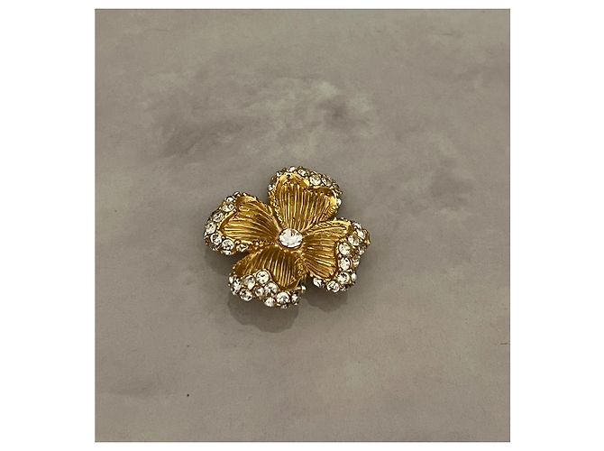 Autre Marque Orecchini a clip Orena in metallo dorato e cristalli D'oro - vista 3
