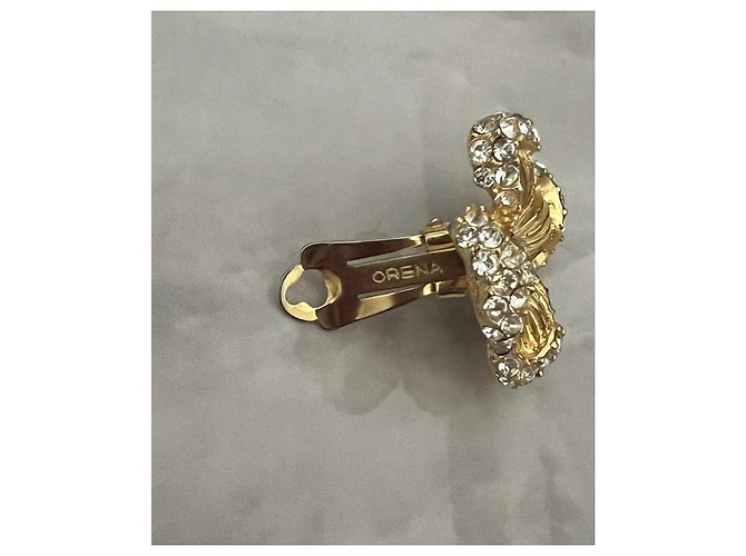 Autre Marque Orecchini a clip Orena in metallo dorato e cristalli D'oro - vista 4
