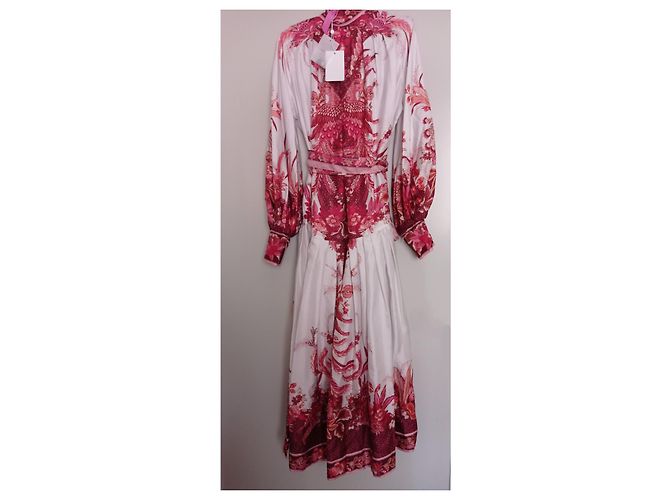 Zimmermann Wavelength Placement Midikleid Phoenix Seide Weiß Mehrfarben - Ansicht 12