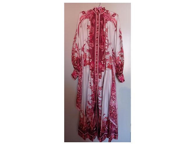 Zimmermann Wavelength Placement Midikleid Phoenix Seide Weiß Mehrfarben - Ansicht 3