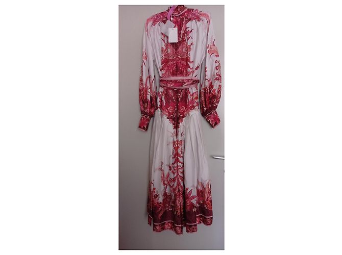 Zimmermann Wavelength Placement Midikleid Phoenix Seide Weiß Mehrfarben - Ansicht 5
