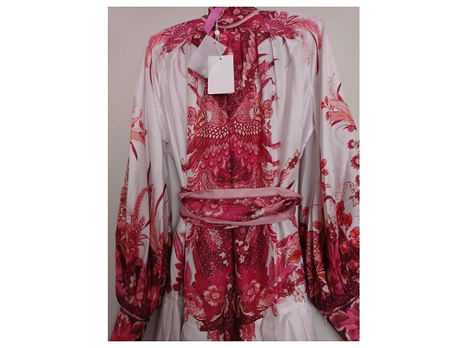 Zimmermann Wavelength Placement Midikleid Phoenix Seide Weiß Mehrfarben - Ansicht 6