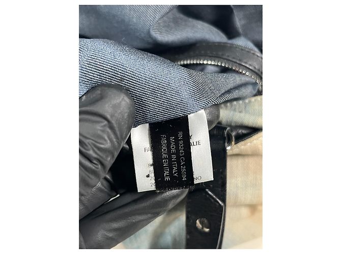 borsa Diesel in denim effetto macchiato e pelle Beige Blu chiaro - vista 10