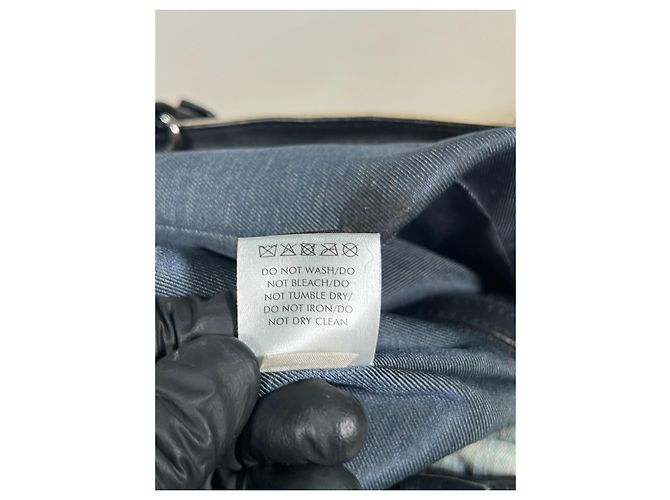 borsa Diesel in denim effetto macchiato e pelle Beige Blu chiaro - vista 12
