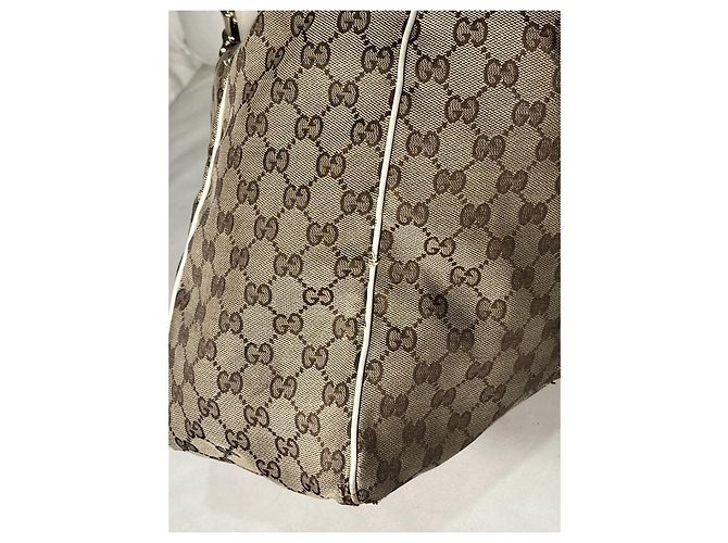 Gucci G/Borsa tote con sciarpa G Positano Beige - vista 10