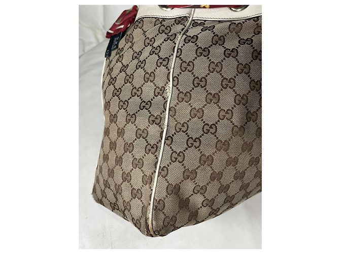 Gucci G/Borsa tote con sciarpa G Positano Beige - vista 9