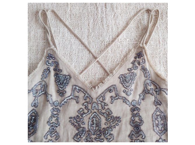 Twin Set Top de lino bordado Gris - vista 4