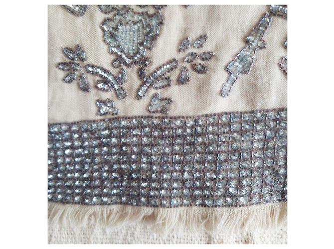 Twin Set Top de lino bordado Gris - vista 5