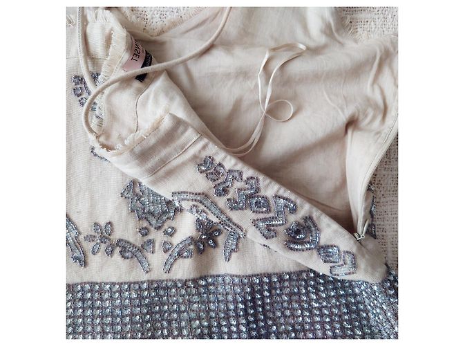 Twin Set Top de lino bordado Gris - vista 6