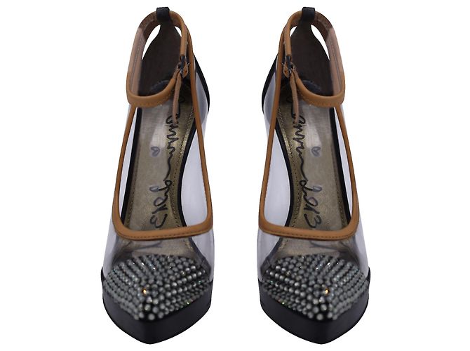 Zapatos de tacón transparentes con punta de cristal Lanvin de cuero negro - vista 2