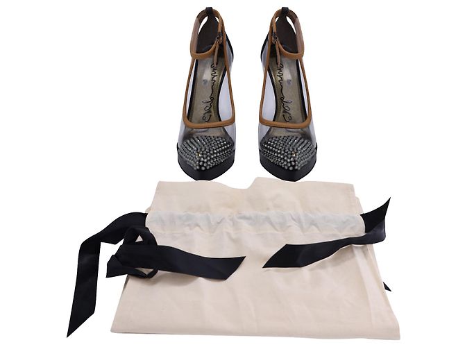 Zapatos de tacón transparentes con punta de cristal Lanvin de cuero negro - vista 8